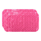 Kuber Industries Bath Mat | PVC Bathroom Mat | Shower Bath Mat | Floor Tub Mat | Foot Massager Mat | Anti-Skid Shower Bathroom Mat | B-02D |Pack of 2| Rose Red